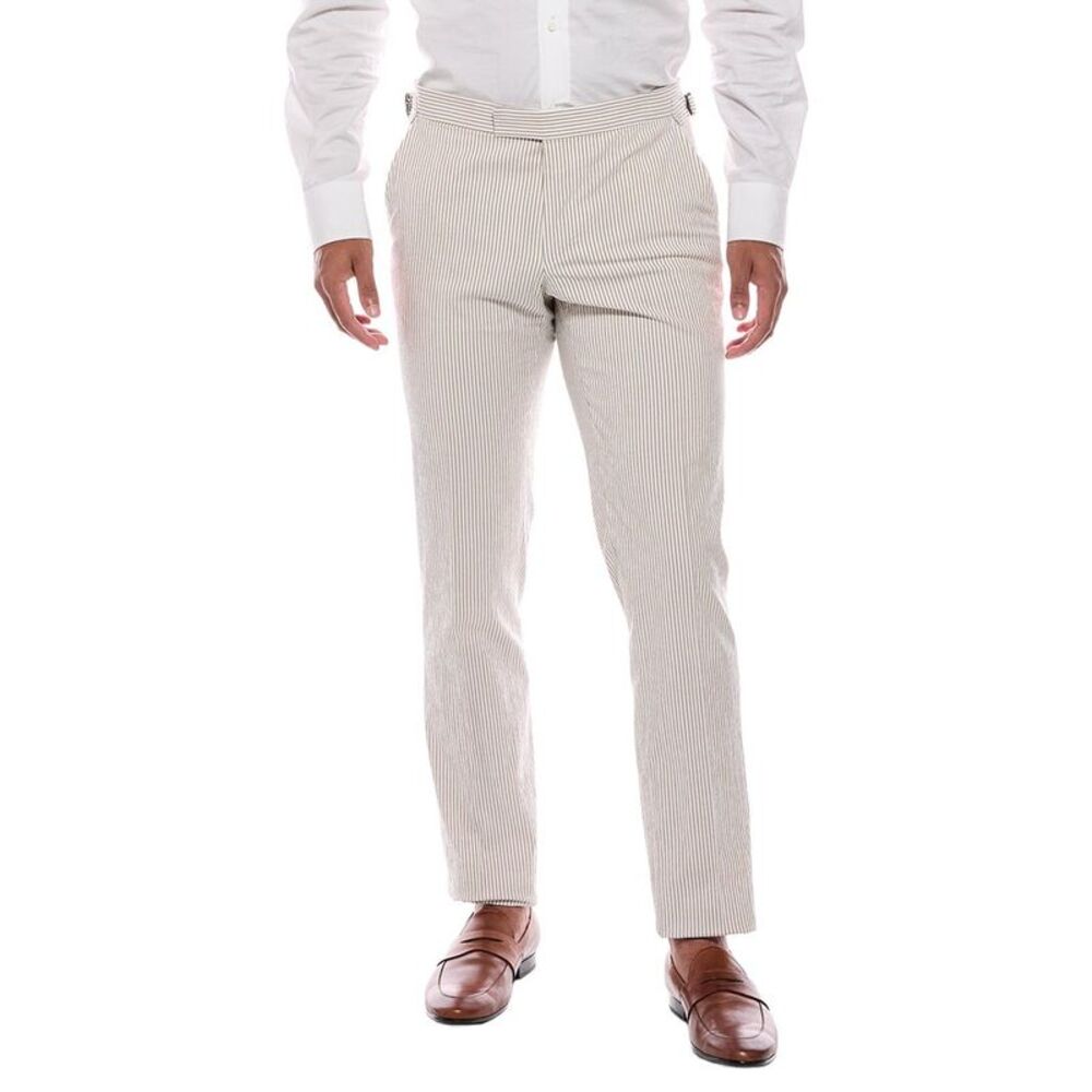 Richard James Mens  Flat Front Trouser, White